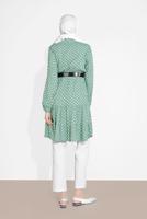 Vêtements hijab VERT TUNIQUE EN PIED-DE-POULE 1491 