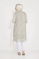 Hijab clothing CREAM GUIPURED SILVERY 2-PIECE TUNIC 20050 