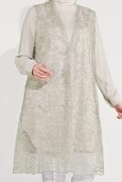 Hijab clothing CREAM GUIPURED SILVERY 2-PIECE TUNIC 20050 