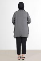 Tesettür giyim GRİ ALVİNA TAŞ DETAYLI TUNİK 20065