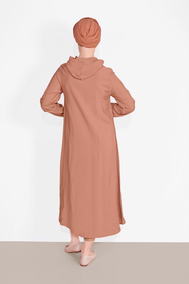 Vêtements hijab  BUTTON TRIMMED HOODED TUNIC 2304 - TRENDTESETTÜR