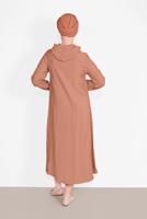 Vêtements hijab BRUN TUNIQUE BOUTONÉE À CAPUCHE 2304