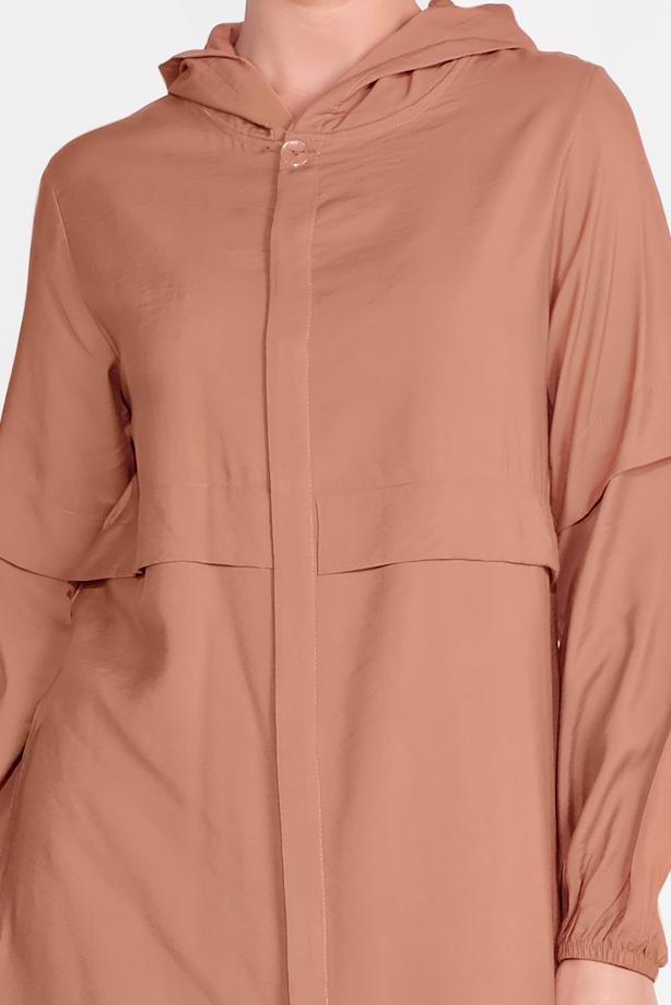 Vêtements hijab  BUTTON TRIMMED HOODED TUNIC 2304 - TRENDTESETTÜR