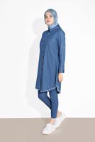 Hijab clothing BLUE BUTTONED DENIM TUNIC 2765