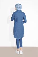Hijab clothing BLUE BUTTONED DENIM TUNIC 2765