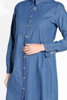 Hijab clothing BLUE BUTTONED DENIM TUNIC 2765