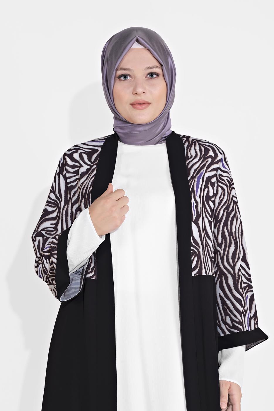 Vêtements hijab POURPRE TUNIQUE IMPRIMÉE ANIMALIER 2873 