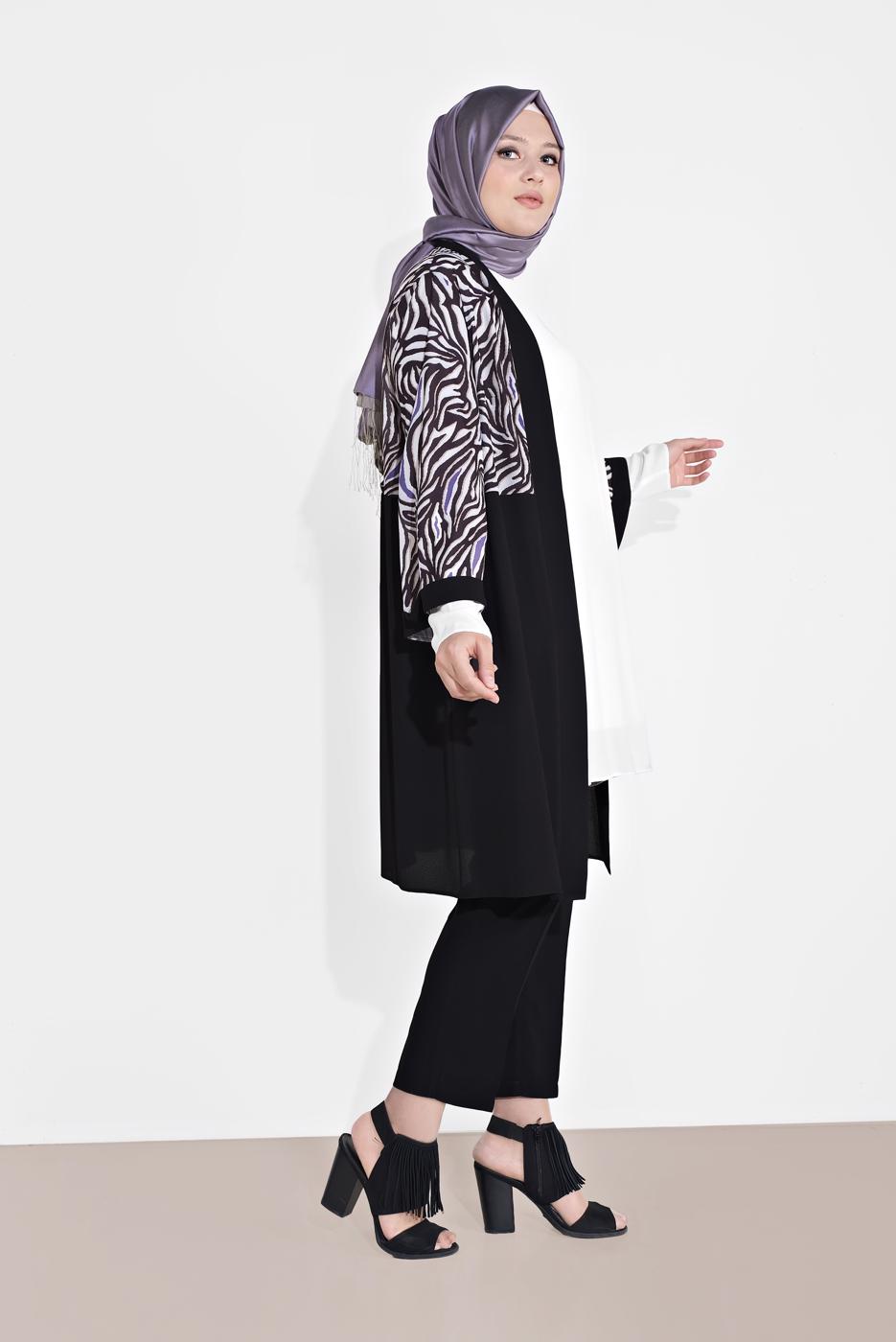 Vêtements hijab POURPRE TUNIQUE IMPRIMÉE ANIMALIER 2873 