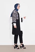 Tesettür giyim LACİVERT ZEBRA DESENLİ 2&prime;Lİ TUNİK 2873 