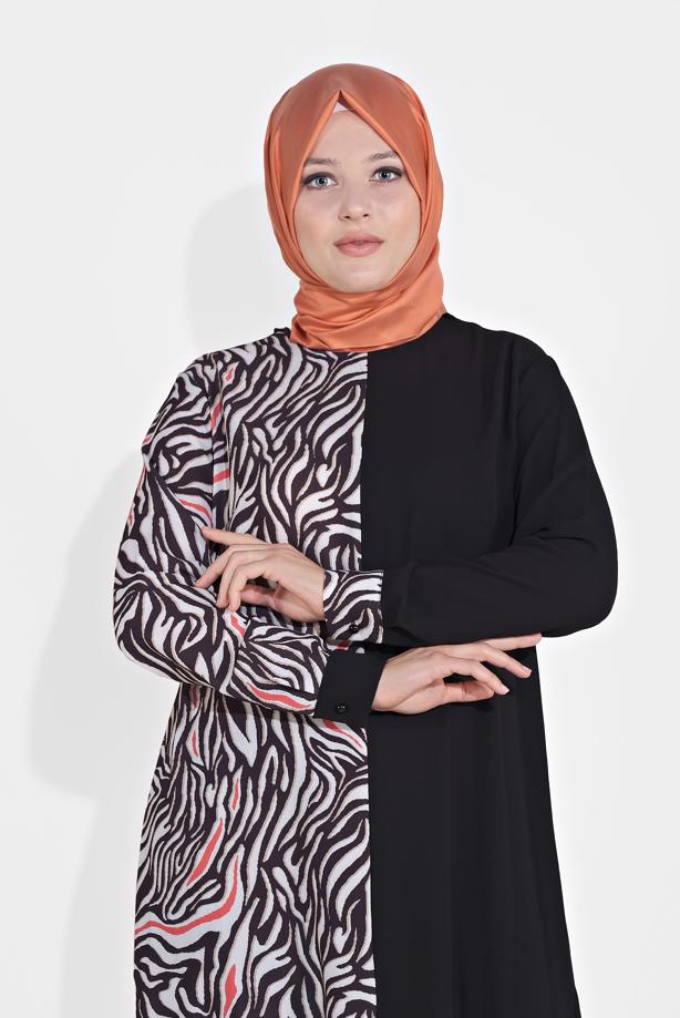Vêtements hijab ROUGE ALVINA TUNIQUE IMPRIMÉE 2874 - TRENDTESETTÜR