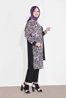 Tesettür giyim MOR ALVİNA MİX DESEN TUNİK 2874