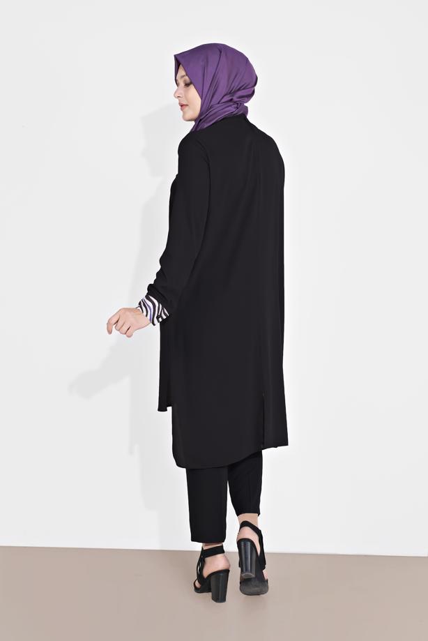 Vêtements hijab POURPRE ALVINA TUNIQUE IMPRIMÉE 2874 - TRENDTESETTÜR