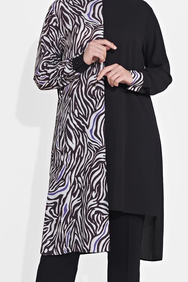 Vêtements hijab POURPRE ALVINA TUNIQUE IMPRIMÉE 2874 - TRENDTESETTÜR