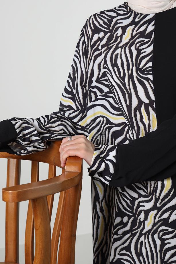 Vêtements hijab JAUNE ALVINA TUNIQUE IMPRIMÉE 2874 - TRENDTESETTÜR