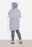 Tesettür giyim GRİ ÇİZGİLİ TUNİK 2876