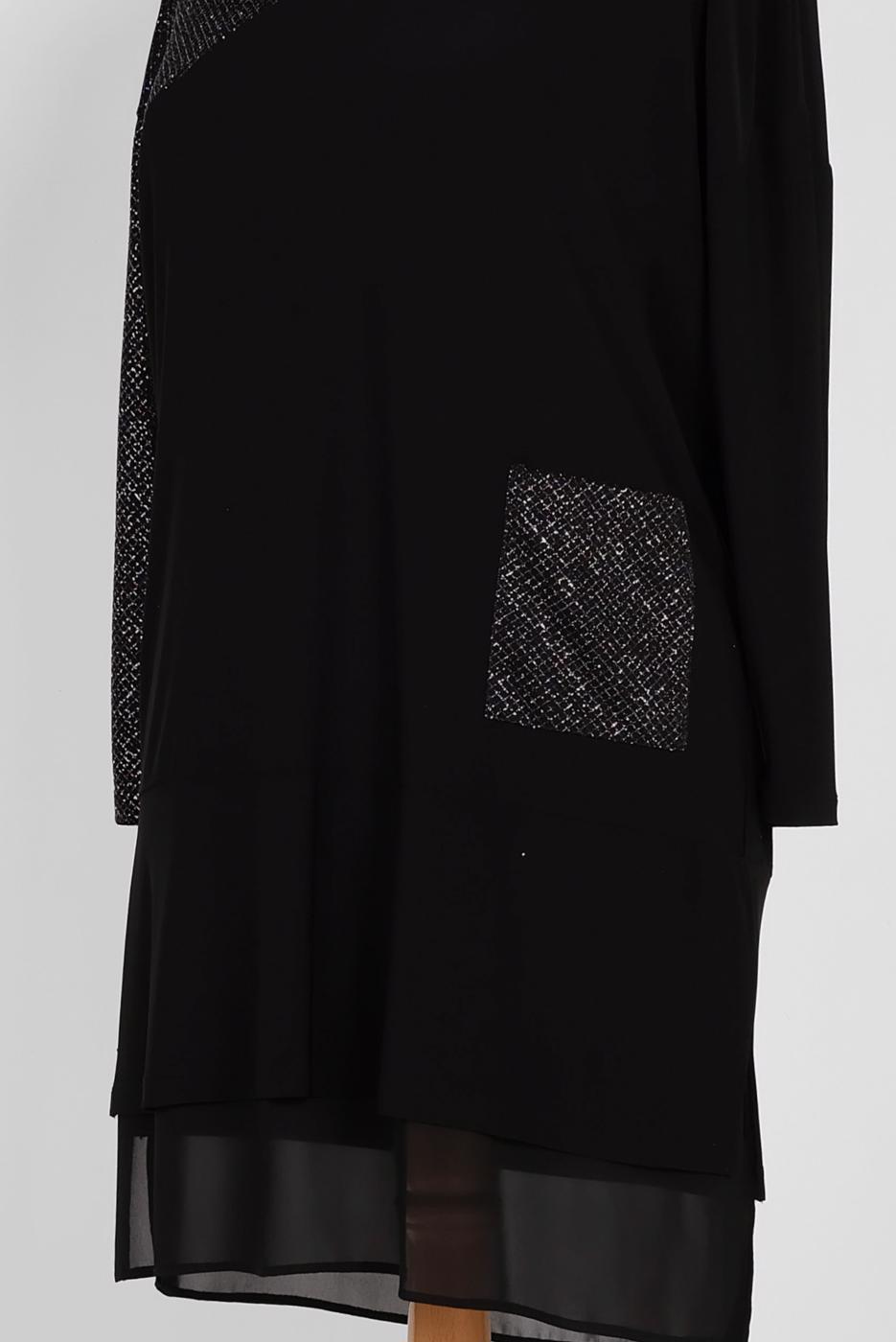 Vêtements hijab NOIR ALVINA TUNIQUE EN BRILLANTE 2881