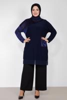 Vêtements hijab BLEU MARINE ALVINA TUNIQUE EN BRILLANTE T 2881