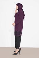 Vêtements hijab POURPRE ALVINA TUNIQUE OURLET À BRODÉE 2888 