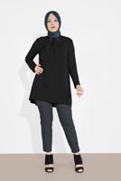 Vêtements hijab NOIR ALVINA TUNIQUE AVEC BROCHE 2891