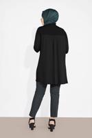 Vêtements hijab NOIR ALVINA TUNIQUE AVEC BROCHE 2891