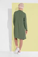 Tesettür giyim HAKİ HAKİM YAKA ASİMETRİK KESİM TUNİK 3065