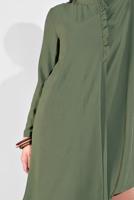 Tesettür giyim HAKİ HAKİM YAKA ASİMETRİK KESİM TUNİK 3065