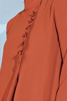 Tesettür giyim KAHVE HAKİM YAKA ASİMETRİK KESİM TUNİK 3065
