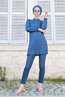 Hijab clothing NAVY BLUE BUTTONED TUNIC 3149 