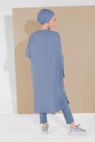 Tesettür giyim MAVİ PÜSKÜLLÜ TUNİK 3212 