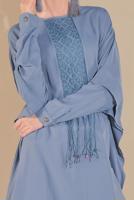 Tesettür giyim MAVİ PÜSKÜLLÜ TUNİK 3212 