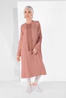 Tesettür giyim PUDRA PÜSKÜLLÜ TUNİK 3212 