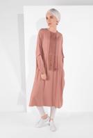 Tesettür giyim PUDRA PÜSKÜLLÜ TUNİK 3212 