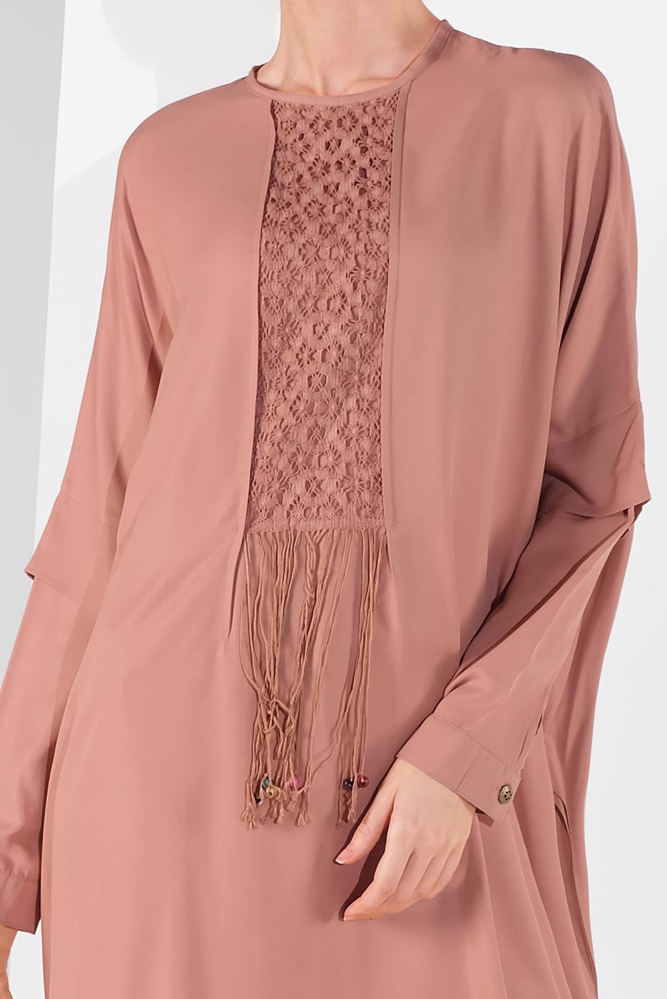 Tesettür giyim PUDRA PÜSKÜLLÜ TUNİK 3212 