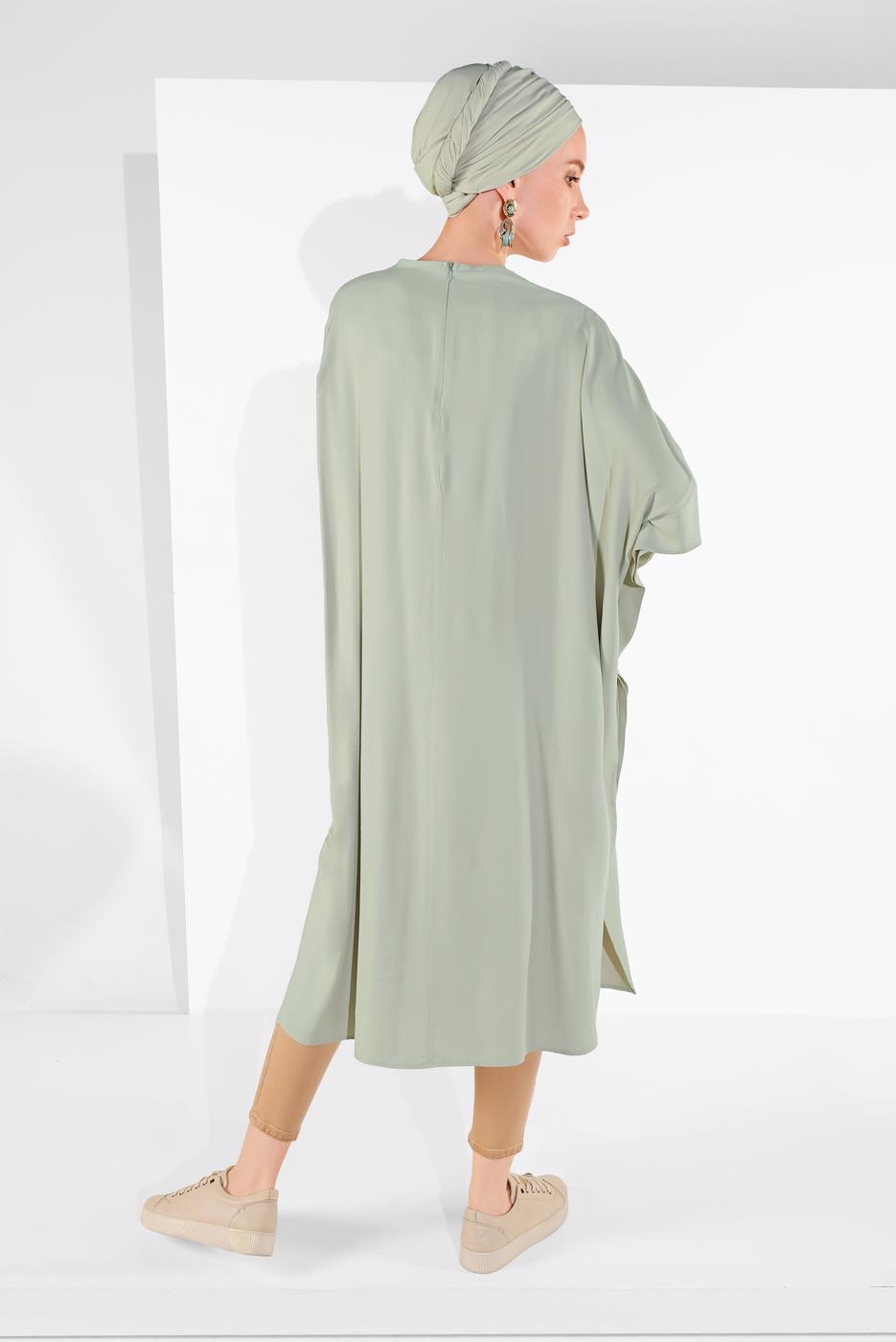 Tesettür giyim KAHVE PÜSKÜLLÜ TUNİK 3212 