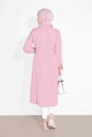 Hijab clothing POWDER BUTTON TRIMMED BELTED TUNIC 3375