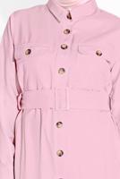 Hijab clothing POWDER BUTTON TRIMMED BELTED TUNIC 3375