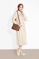 Vêtements hijab BEIGE TUNIQUE À BOUTONNÉE AVEC CEINTURE 3375