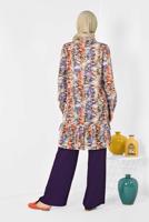Tesettür giyim MOR ALVİNA RENKLİ DESENLİ TUNİK 4031 
