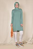 Tesettür giyim MAVİ ALVİNA ÖRME VİSKON TUNİK 4037 