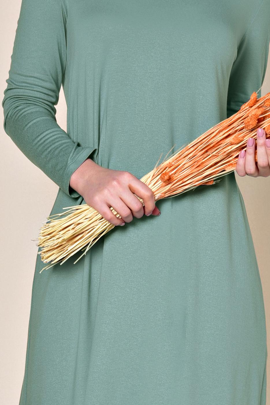 Tesettür giyim MAVİ ALVİNA ÖRME VİSKON TUNİK 4037 