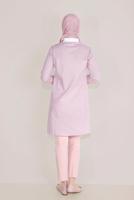 Tesettür giyim PUDRA ALVİNA PAMUKLU NAKIŞLI YAKA TUNİK T 40596