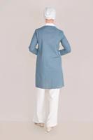 Tesettür giyim MAVİ ALVİNA PAMUKLU NAKIŞLI YAKA TUNİK T 40596