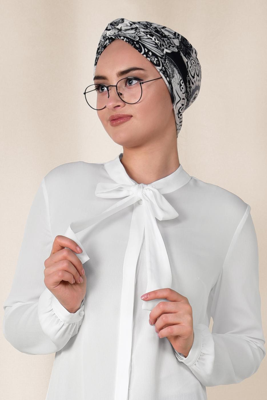 Tesettür giyim KREM ALVİNA ETEK UCU FIRFIRLI TUNİK 4066