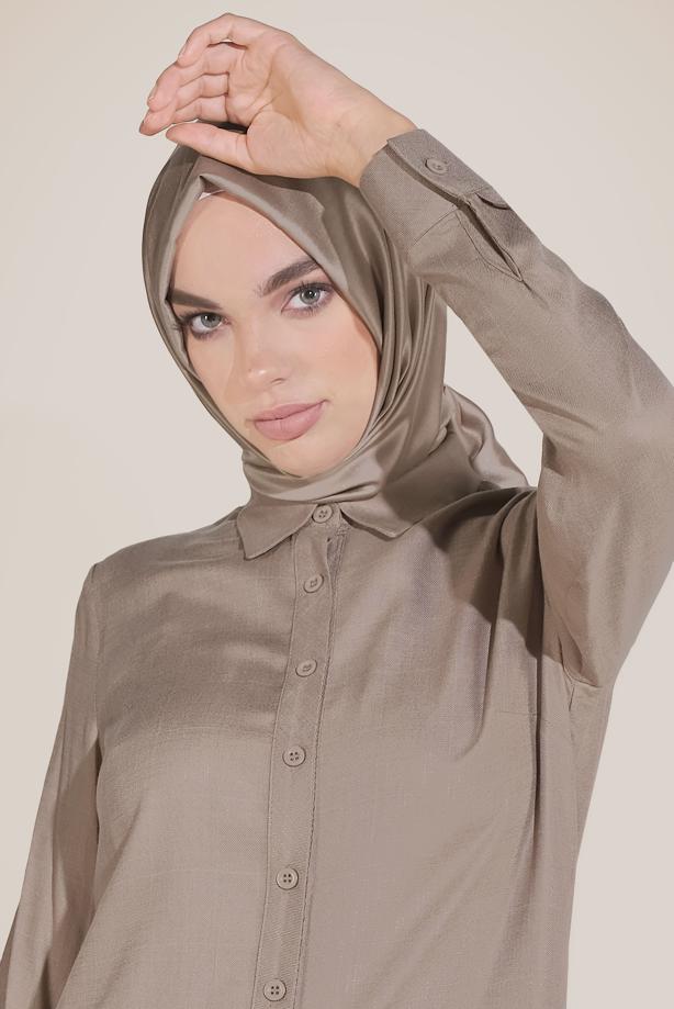 Vêtements hijab  ALVİNA TUNIQUE AVEC OURLET SMOCKÉ 40714 - TRENDTESETTÜR