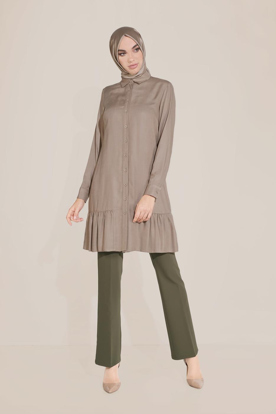 Vêtements hijab VISON ALVİNA TUNIQUE AVEC OURLET SMOCKÉ 40714