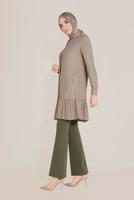 Hijab clothing MINK ALVİNA TUNIC WITH SMOCKING HEM 40714 