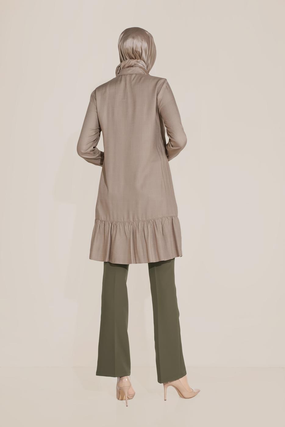 Vêtements hijab VISON ALVİNA TUNIQUE AVEC OURLET SMOCKÉ 40714