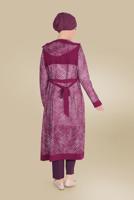 Tesettür giyim FUŞYA ALVİNA DESENLİ CEKET 40719 