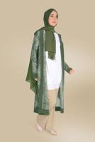 Tesettür giyim HAKİ ALVİNA DESENLİ CEKET 40719 