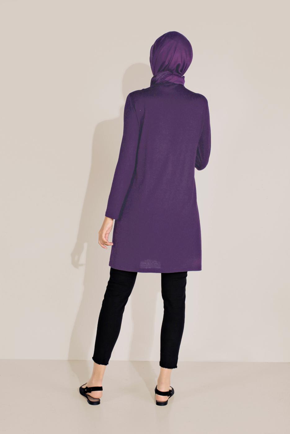 Tesettür giyim MOR ALVİNA ÖRME VİSKON TUNİK 40825 